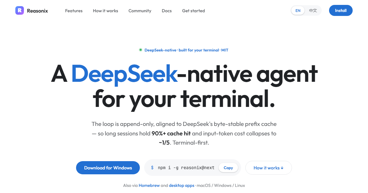 Reasonix — DeepSeek screenshot
